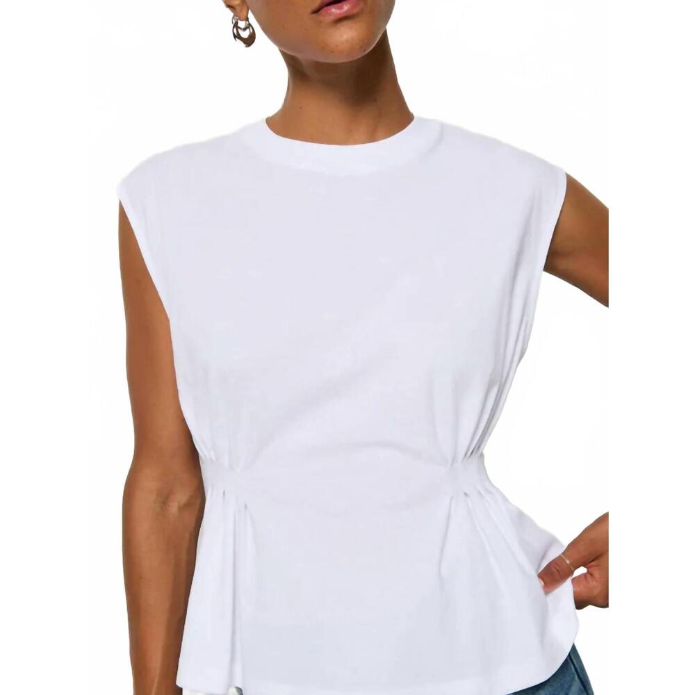 NEW NATION LTD meg sleeveless pleated top in white - Picture 5 of 5